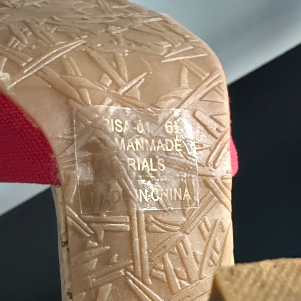 Dollhouse Red Cork Heels with Bow Sz 6.5 - Picture 9 of 9